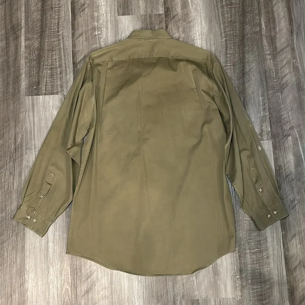 Allen & Solly Vintage Weathered Twill Long Sleeve Button Down - Large